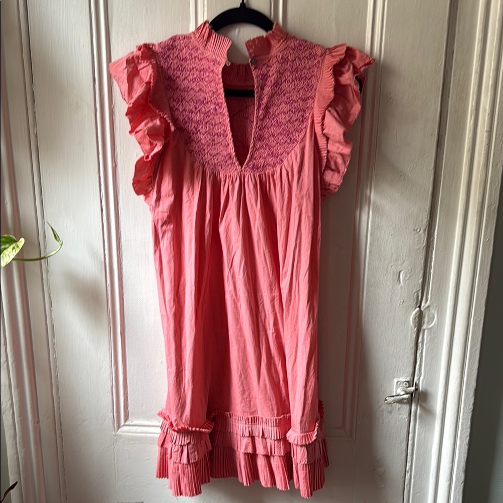 Pink Ruffled Women's Dress - Picture 4 of 5